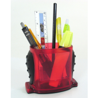 RED DESK CADDY WITH BLACK GRIP