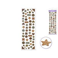 3D antique button medley stickers
