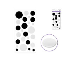 Black and white 3D epoxy dot stickers