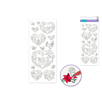 Art Therapy Glitter Stickers Heart Floral design