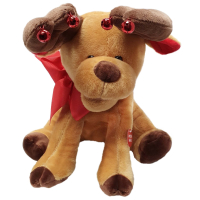 Santa's Singing Reindeer brown stuffed animal playing music