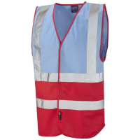 Leo Pilton Sky Blue Red Vest 2X-Large