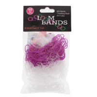 Clear and coloured loom bands pack with hook and S clips