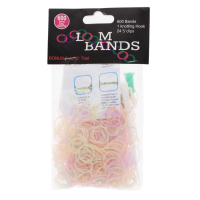Loom Bands 600 Pieces with 'U' Tool, Knotting Hook, and 'S' Clips