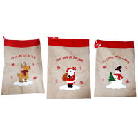 CHRISTMAS CRAFT SACK RED/NATURAL