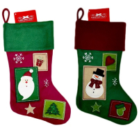 Christmas Craft Stocking with patchwork design in red and green