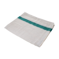 Green Striped Herringbone Weave Tea Towel