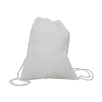 White drawstring gym bag for school use