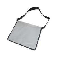 Grey and black polyester messenger bag