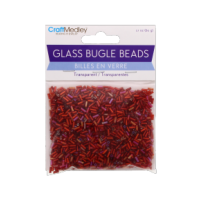 Glass Bugle Beads Transparent Tints Rouge for crafts