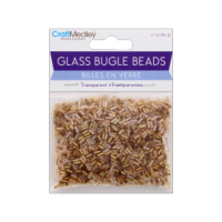 Glass bugle beads with gold nugget finish for crafts