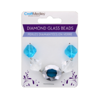 Diamond Glass Beads Turquoise for jewellery making and crafts