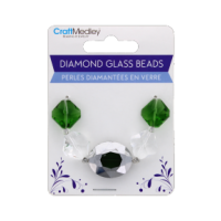 Emerald diamond faceted glass beads for crafts
