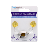 Diamond Glass Beads Amber