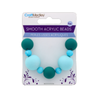 Smooth Acrylic Beads Blue 9 pc
