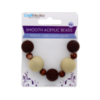 Smooth Brown Acrylic Beads 9 pc