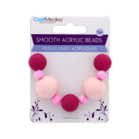 Smooth Acrylic Beads Pink 9pc