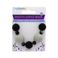 Smooth black acrylic beads 9 pieces