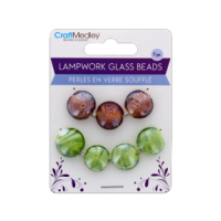 Lampwork Glass Beads Earth Tones 7 pc