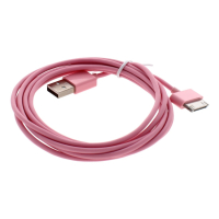 iPhone 4 charging and data cable in baby pink, 2 meters long
