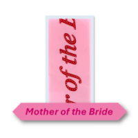Mother of the Bride Party Sash White Gold Text