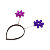 Kids Glitter Headband Purple Flower Bopper