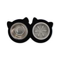 2PC Collapsible Cat Bowls - Portable Black