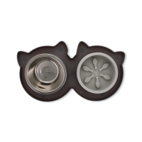 2PC Collapsible Cat Bowls - Portable Grey
