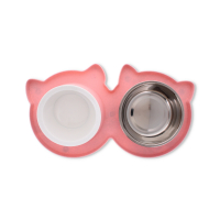 Wholesale 2pc Collapsible Cat Bowls - Portable Pink
