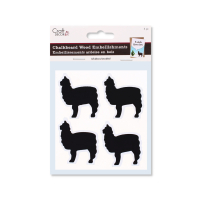 5cm Llama Chalkboard Wood Stickers, Pack of 4