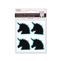 5cm Unicorn Chalkboard Wooden Stickers x4