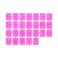 Cake Decorating Pink Alphabet Embossers