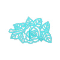 Blue flower cake decorating stencil close up