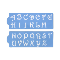 Alphabet stencil set for cake decorating, two pack