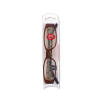 Stylish brown slim glasses with +2.00 magnification