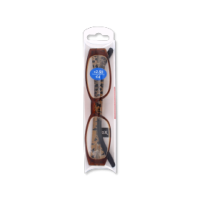 Elegant Slim Brown Reading Glasses with +2.50 strength