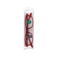 Vibrant red reading glasses with +1.50 lens power