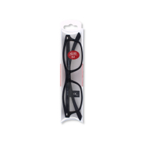 Stylish black full rim reading glasses with +2.00 lens