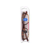 Trendy +2.50 reading glasses with tortoise frame detail