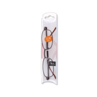 Metal slim reading glasses +1.00 full rim brown