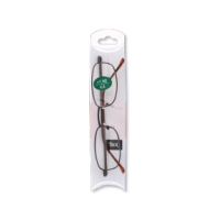 Metal Slim Glasses +1.50 Full Rim Brown