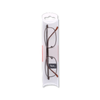 Metal slim reading glasses +2.00 full rim brown