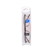 Metal Slim Glasses +2.50 Full Rim Brown