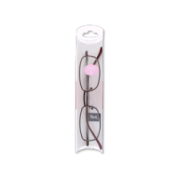 Metal Slim Reading Glasses +3.00 Full Rim Brown