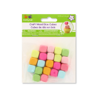 Craft Wood 14mm Pastel Dice 21Pc