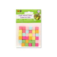 Craft Wood 10mm Pastel Cubes 35 Piece Pack