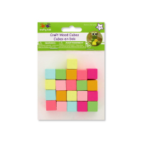 Craft Wood 15mm Pastel Cubes 21Pc
