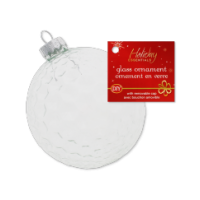 8cm DIY Ornate Glass Bauble Ornament with Metal Hanger