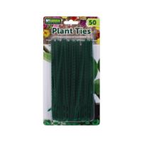 Adjustable and reusable green plant ties in a 50 pack