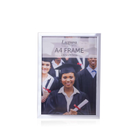 A4 silver metal picture frame with glass front